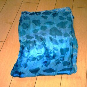 WOMEN'S SCARF SHADES OF BLUE 1 FT by 6 FT Sheer with Leaf Pattern
